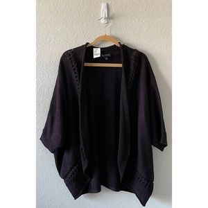 Midnight purple crochet sweater NWT